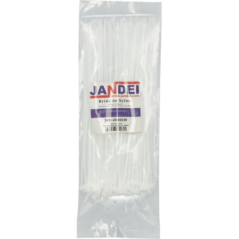 Jandei - Pack 100 Bridas Translúcidas 2.5 200mm