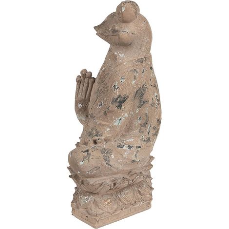 Statue de Jardin Grenouille Décorative en Polyrésine Marron pour Extérieur et Balcon 27x17x37 cm - PANGIVO (1/3)
