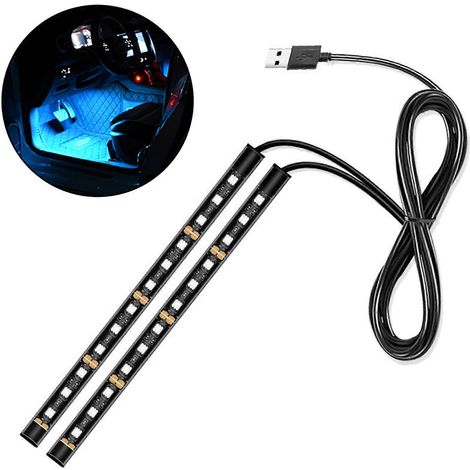 Bandes lumineuses LED pour voitures avec port USB, éclairage d'ambiance décoratif au sol, pièce détachée pour voiture