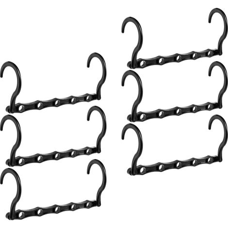 Cintre - Gain De Place - Pour Placard Et Dressing - Capacité 5 Vêtements Par Cintre - En Plastique Robuste - Noir - Lot De 6 (1/5)