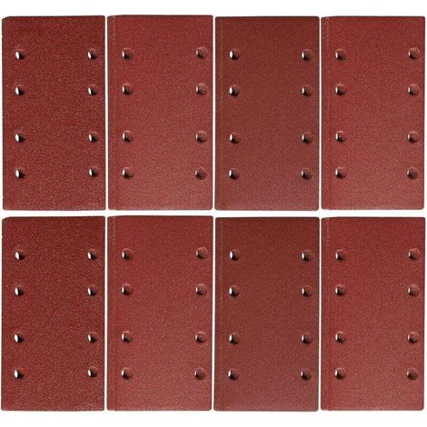Lot de 10 Feuilles Abrasives Auto-Agrippantes 93x185mm 8 Trous 1000 Grains pour Polissage et Rouille
