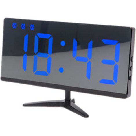 Réveil numérique à LED avec 4 niveaux de luminosité, affichage de la température et de la date, ports de chargement USB, utilisation facile (1/5)