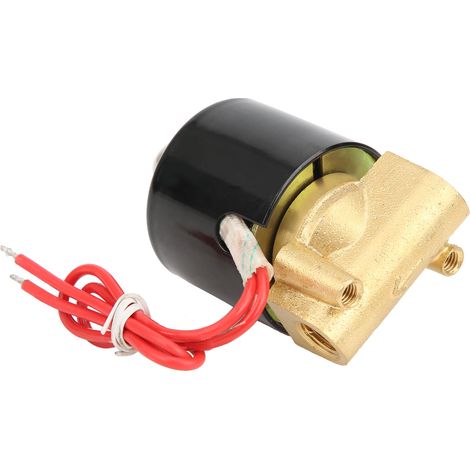 Vanne en laiton G1/8 pouce, mécanique, à pression, normalement fermée, à action directe, 2W-025-06DC12V (1/5)