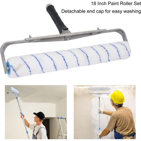 Rouleau à peinture [18 pouces / 45.7 cm] + [Fluff 1/2 pouce / 12 mm] + [Aluminium professionnel] + [Pour toutes peintures]