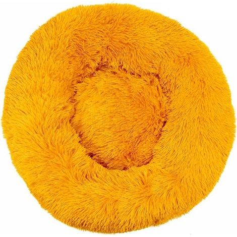 Lit pour Chat, Coussin Moelleux, Doux Lavable pour Chats Chiens (Jaune Doré, 40 cm) (1/5)