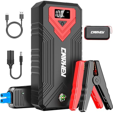 3000A Booster Batterie Voiture, 24000mAh Demarreur Batterie Voiture(Jusqu'à 8L Essence (1/5)
