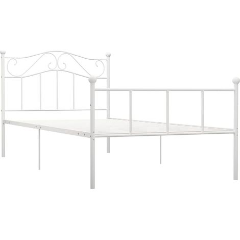 Maison Exclusive - Bettgestell Weiß Metall 100×200 cm