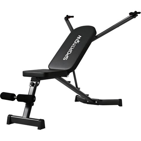 Banc de musculation pliable avec extension jambes et dossier réglable 3 positions - charge 300 kg (1/5)