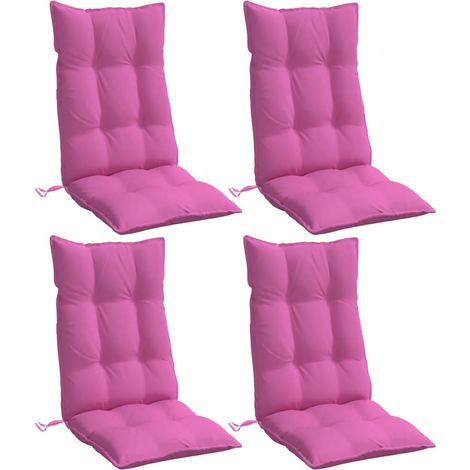 Stuhlkissen mit hohem Rücken, 4er-Pack, rosa, Oxford-Stoff (1/6)