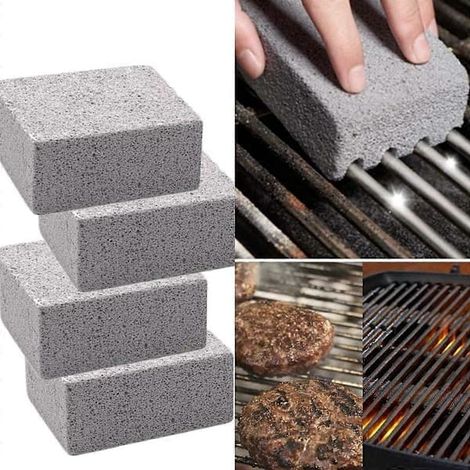 Filiyano-Lot de 4 pierres de nettoyage pour grilles de barbecue. Pierre de nettoyage pour grilles de barbecue à surface plane. (1/5)