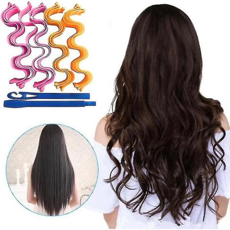 Kit de 12 bigoudis pour cheveux ondulés avec crochets, sans chaleur, 30 cm de longueur. (1/5)