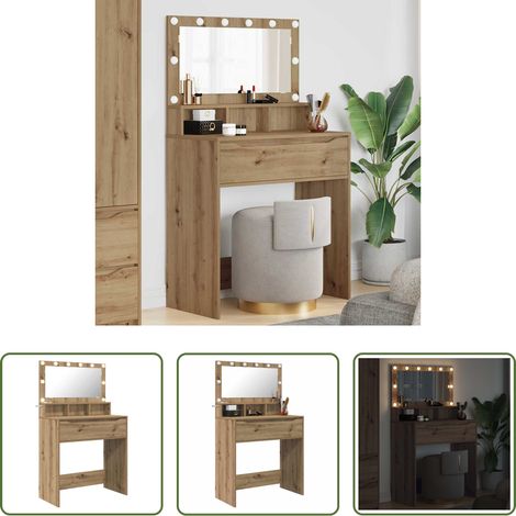 Rangement chambre - Tables de maquillage pour chambre avec tiroir Chêne artisanal (1/5)