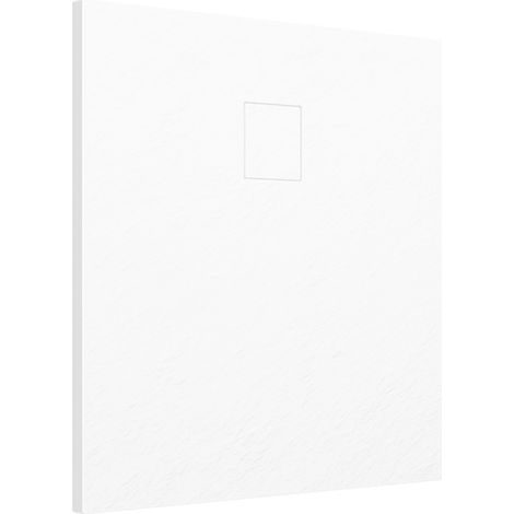Receveur de douche carré 80x80 cm en SMC Couleur Blanc Effet Pierre Découpable et Antidérapant Hauteur 2,6cm Mod. Samos