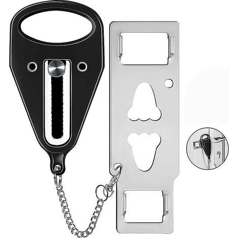 Candado de seguridad - Candado portátil de viaje negro para puertas que protege la seguridad personal (1/4)