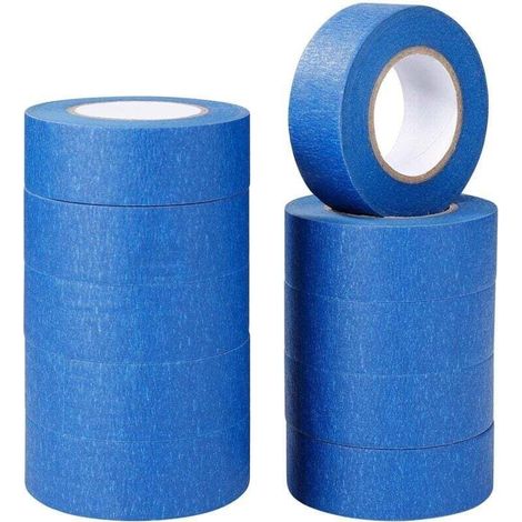 Ruban Adhésif de Masquage Bleu 24 mm x 20 m pour Peinture Décoration et Travaux Manuels Lot de 10 Rouleaux (1/4)