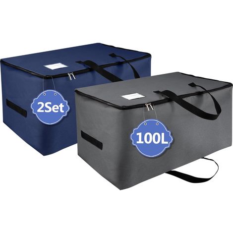 Sac de rangement pliable bleu foncé 100 L