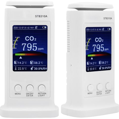 ST8310A Kohlendioxid-Messgerät/Schreiber/Luftqualitätsdetektor/Temperatur-/Feuchtigkeitsmonitor EU 100–240 V (1/5)