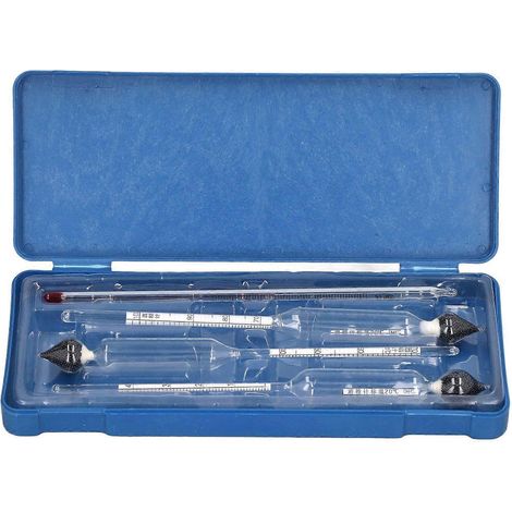 3-teiliges Haushaltsalkohol-Hydrometer-Konzentrationsmessgerät mit 1 Thermometer-Glaszylinder (1/4)