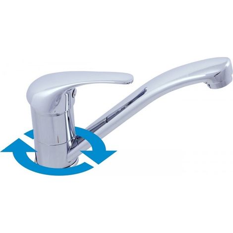 Mitigeur lavabo SAZAVA à long bec en laiton chromé (1/5)