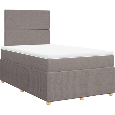 Maison Exclusive - Giroletto a Molle con Materasso Tortora 120x190 cm in Tessuto
