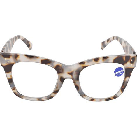 Lunettes de lecture anti-lumière bleue, style testudinarious, protection oculaire, charnière flexible, lunettes de jeu PC +250 Gris (1/5)