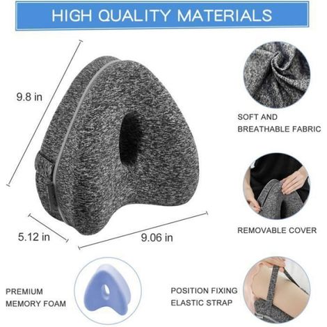 Oreiller Genou - Mousse Memoire De Forme - Soutien Orthopedique Pour Sommeil Sur Le Cote - 1 Piece (1/4)
