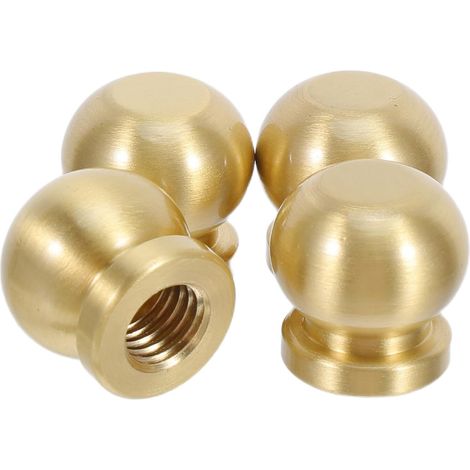 Pack de 4 pieds de planche à découper en laiton avec vis, petits pieds ronds de support pour planche en bois, pieds décoratifs en laiton comme accessoires de mobilier, pieds de piédestal robustes pour (1/5)