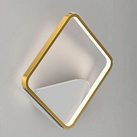 TrAdE Shop Traesio - Applique Da Parete Led 12w Quadrato Oro Lampada Moderno Minimal Luce 4000k 71279 - (1/5)