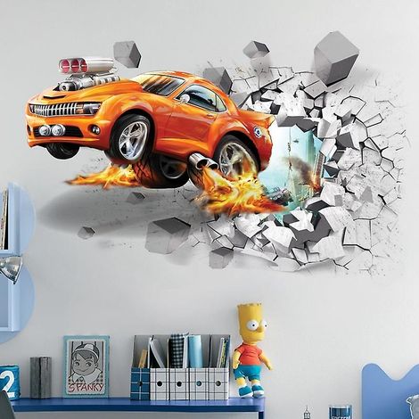 Sticker mural 3D autocollant et amovible en vinyle, motif casse-briques, décoration murale préférée des enfants (1/5)