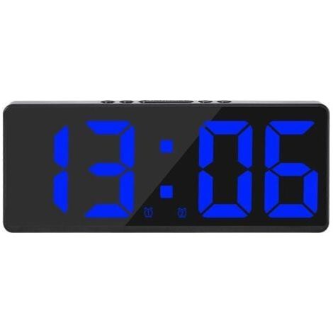 Grande Horloge Murale Numérique Intelligente APP Contrôle Heure/Date/Déclencheur Sonore et Fonction de Compte à Rebours Luminosité Continue et Alarme de Volume avec Fonction Snooze - Coque Noire Lumiè (1/5)