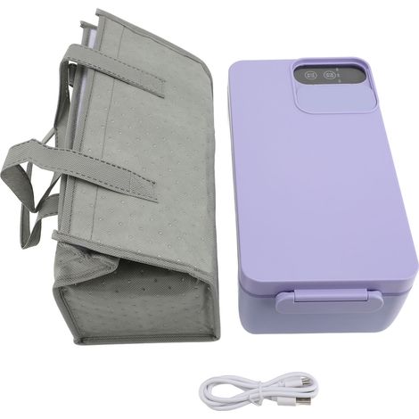 Boîte à déjeuner chauffe-plats en acier inoxydable 316, grande capacité 1L, portable pour le bureau, violet (1/5)