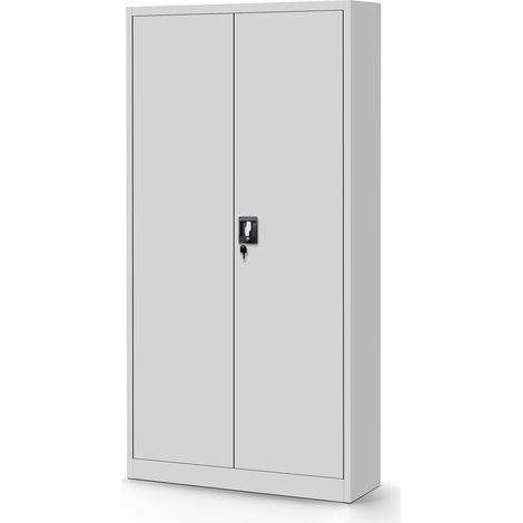 Classeur de bureau en métal TOMASZ, 900 x 1850 x 450 mm, gris