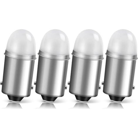 Bombillas LED blancas BA9S-2835, aptas para iluminación interior de automóviles e iluminación de matrículas. (Paquete de 4) (1/4)