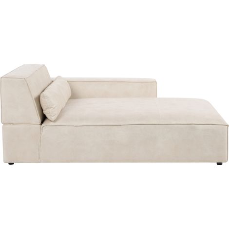 Chaise longue moderna tapizado de terciopelo beige izquierda Hellnar (1/5)