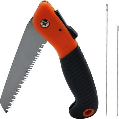 Klappbare Handsäge, Pocket Boy Baumsäge, Pflanzensäge mit rutschfestem Griff und gehärtetem Stahlblatt, tragbares Gartengerät, Orange (1/5)