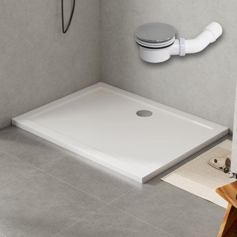 SMC Duschwanne 120x90 cm Dusche weiß in Hochglanz Duschtasse Brausewanne flach quadratisch mit Ablaufgarnitur (1/5)