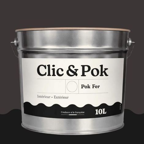 Peinture Fer Antirouille – Métal Extérieur Intérieur, Satinée, Protection Rouille - 10L - RAL 8019 - Brun gris