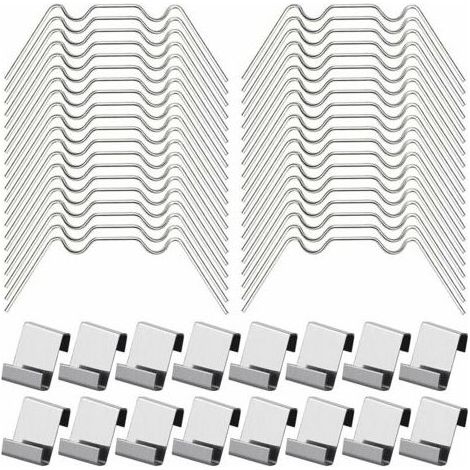 100Pcs Clips de Vitrage pour Serre Inclure 50Type W Serre Pinces en Acier Inoxydable et 50 Clips de Type Z pour Vitre de Serre