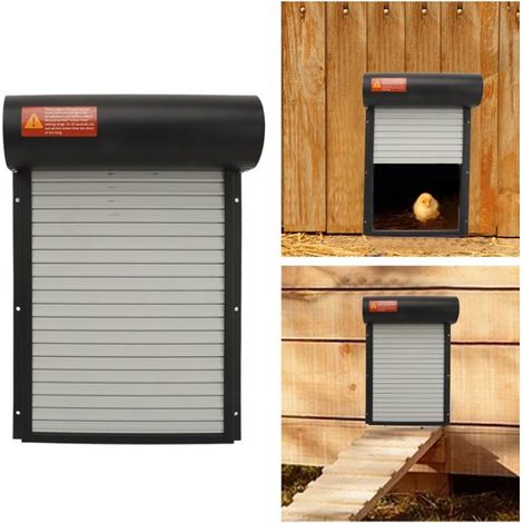 Porte automatique poulailler programmable avec contrôleur LED et alimentation solaire - Grey (1/4)