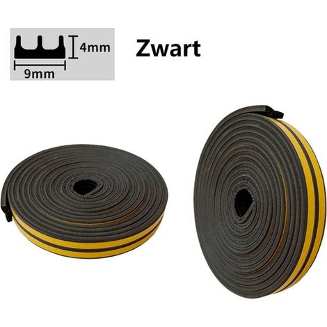 2 rollos de burlete de sellado para ventanas de EPDM tipo D, color marrón, 9x6 mm, 12 m, 12 m, 2 rollos, 12 m, 9x6 mm. (1/5)