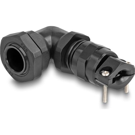 Delock Prensaestopas con alivio de tensión y protección contra la flexión ángulo de 90 ° PG9 negro