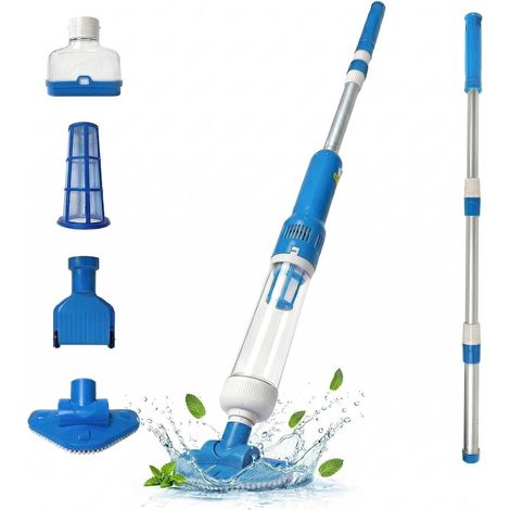Aspirateur de piscine 3 en 1 avec batterie avec barre télescopique, 35 l/min, aspirateur à main sans fil avec filtre, aspirateur de sol portable pour petites piscines spa (1/5)