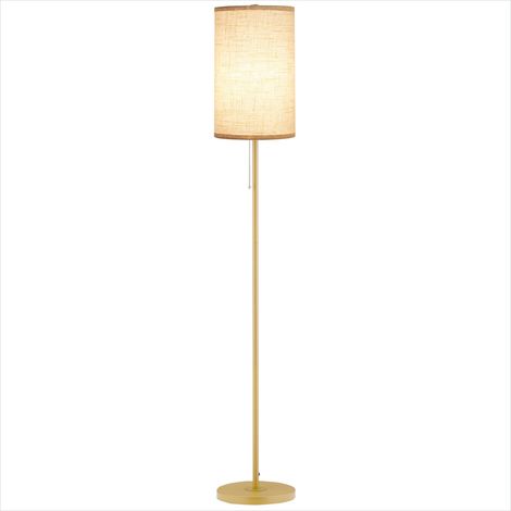 Lampe de table Lampadaire sur pied 157 cm acier doré abat-jour (1/5)