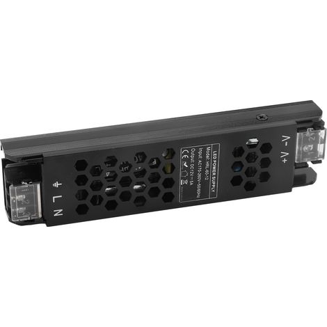 60W 12V DC LED-Netzteil, ultradünner Transformator aus Aluminiumlegierung, Konstantspannung, AC170-260V Eingang, Lichtschalter, wasserdichtes Netzteil für LED-Streifen. (1/5)
