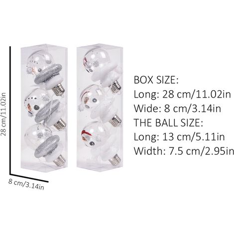 Boule de Noël lumineuse LED, décoration de Noël avec lumières, à suspendre au sapin de Noël, boule transparente