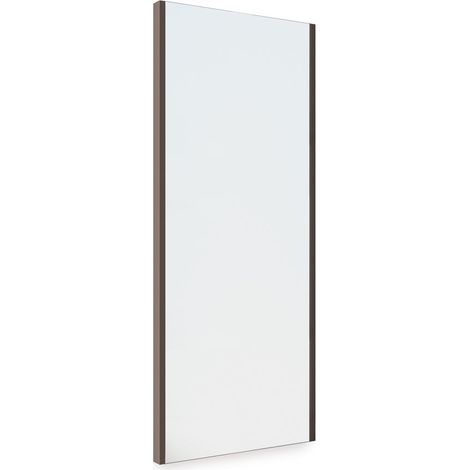 Emuca – Miroir extractible pour armoire – Cadre moka – Dimensions 1000 x 340 mm – Installation facile sans mécanisme – Coulisses à billes pour extraction silencieuse (1/5)