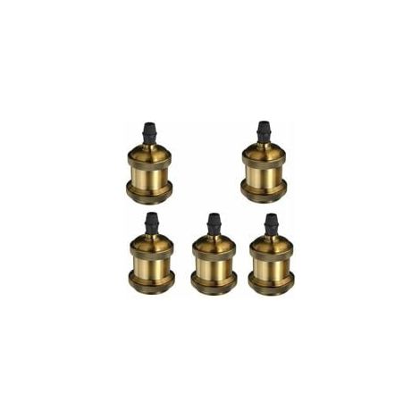 5 Pack Douille Vintage E27 Adaptateur De Lampe Rétro Vintage Lustre Sans Fil En Cuivre Céramique à L'intérieur 110-240V-Fei Yu (1/4)