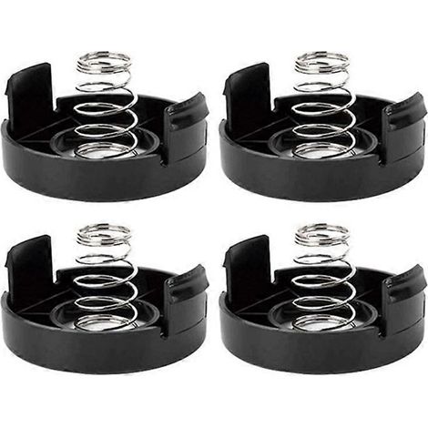 4 capuchons de bobine + 4 ressorts compatibles avec les tondeuses à gazon Black & Decker ST1000, ST3000, ST4000 et ST4500, référence 682378-02 (1/4)