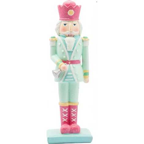 Figurine de soldat Casse-Noisette pastel Irovami, 20 cm, en résine écologique, décoration de Noël pour étagère ou table, vert (1/5)