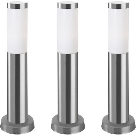 Forlight Koral (3 uds) Baliza Exterior de Jardín Resistente al Agua IP55. Poste de Luz. Lámpara Bolardo de Acero Inoxidable 23W.